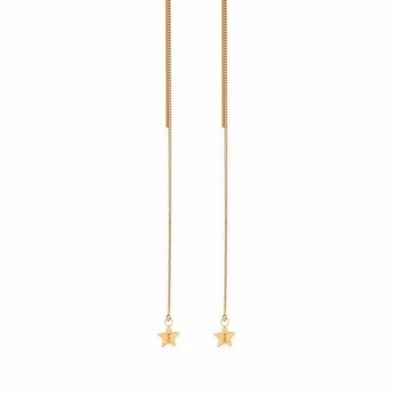 Ysl Long chain star earrings in metal gold - Picture 1 of 8